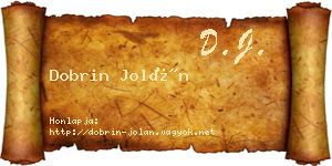 Dobrin Jolán névjegykártya