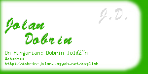 jolan dobrin business card